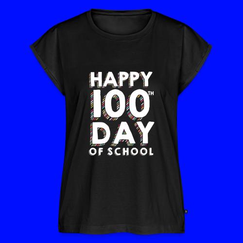 Happy 100th Day of School Sprinkles Teacher Tshirt - Women's Premium Roll Up Sleeve T-Shirt