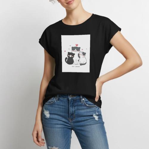 Cat Love - Women's Premium Roll Up Sleeve T-Shirt