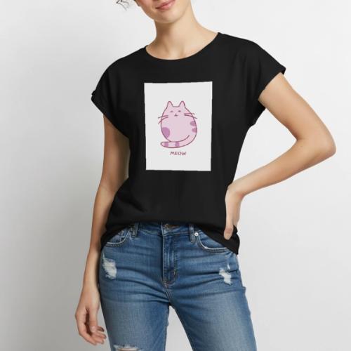 Meow - Women's Premium Roll Up Sleeve T-Shirt