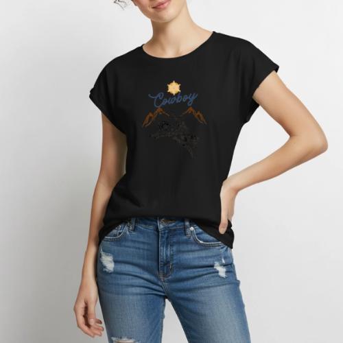 Wild West Cowboy Ride - Women's Premium Roll Up Sleeve T-Shirt