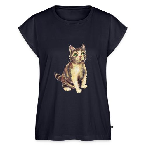 Cat - Women's Premium Roll Up Sleeve T-Shirt