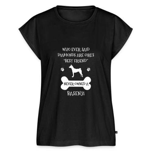 My Best Friend Is Basenji Cool Gift - Women's Premium Roll Up Sleeve T-Shirt