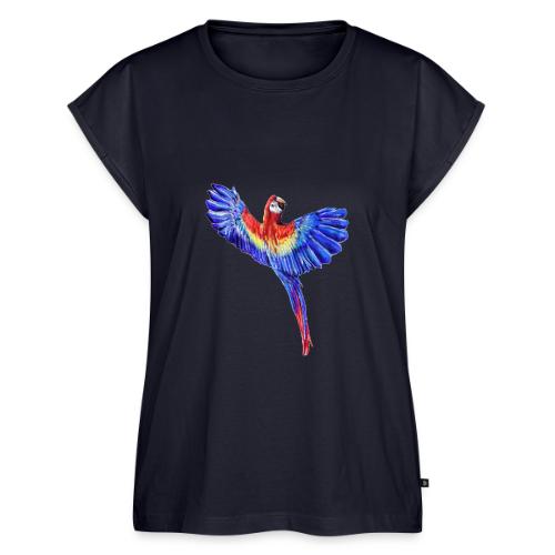Scarlet macaw parrot - Women's Premium Roll Up Sleeve T-Shirt