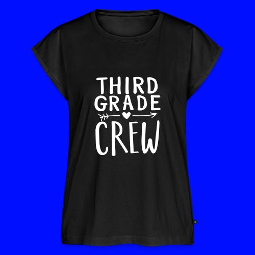 Third Grade Crew Heart Teacher T-Shirts - Women's Premium Roll Up Sleeve T-Shirt