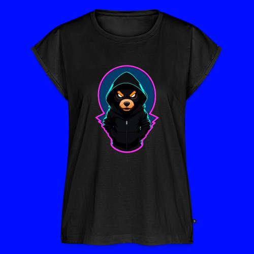 Evil Teddy Bear With Hoodie - Women's Premium Roll Up Sleeve T-Shirt