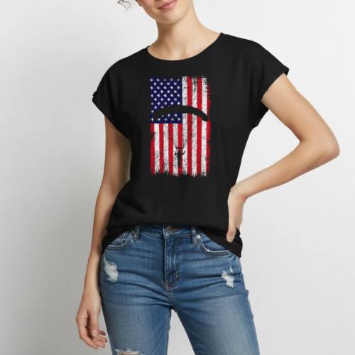 American paratrooper 2 - Women's Premium Roll Up Sleeve T-Shirt