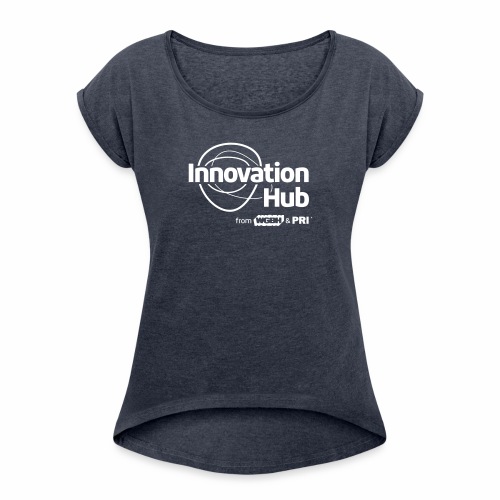 Innovation Hub white logo - Women's Roll Cuff T-Shirt
