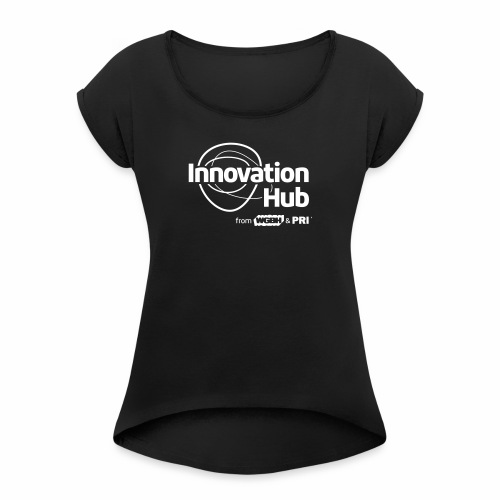 Innovation Hub white logo - Women's Roll Cuff T-Shirt