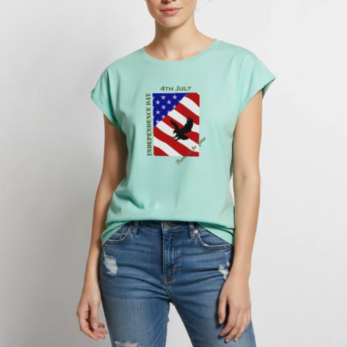 4th July Independence Day - Women's Premium Roll Up Sleeve T-Shirt
