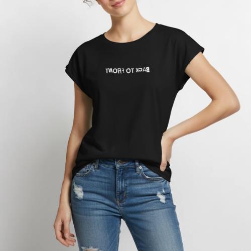 Back To Front Word Art - Women's Premium Roll Up Sleeve T-Shirt