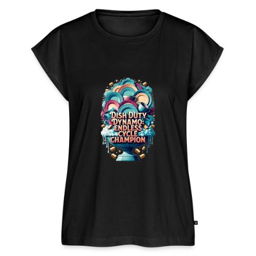 Dish Duty Dynamo T Shirt, Endless Cycle Champion - Women's Premium Roll Up Sleeve T-Shirt