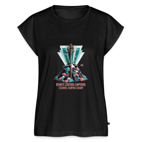 Remote Control Emperor T Shirt - Women's Premium Roll Up Sleeve T-Shirt