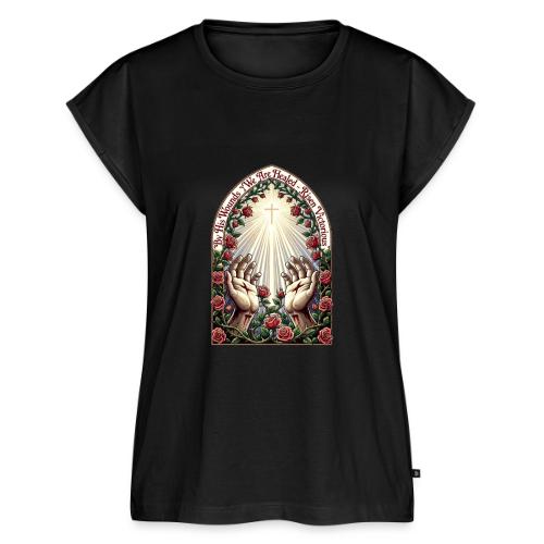 Easter By His Wounds Healed T Shirt, Renewal Gift - Women's Premium Roll Up Sleeve T-Shirt