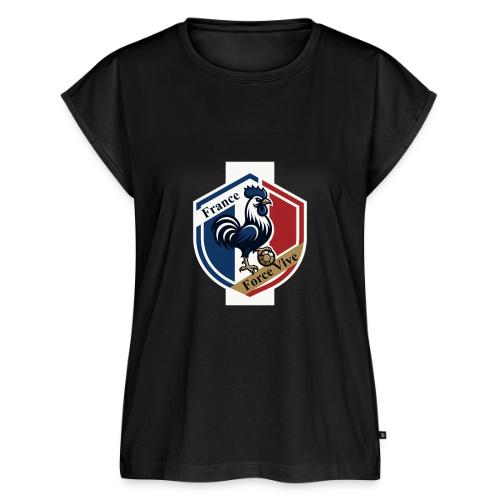 France Rooster T-Shirt, Bleu-Blanc-Rouge gift - Women's Premium Roll Up Sleeve T-Shirt