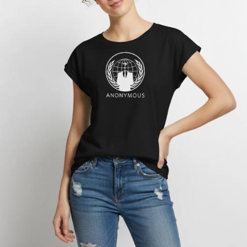 Anonymous 1 - White - Women's Premium Roll Up Sleeve T-Shirt