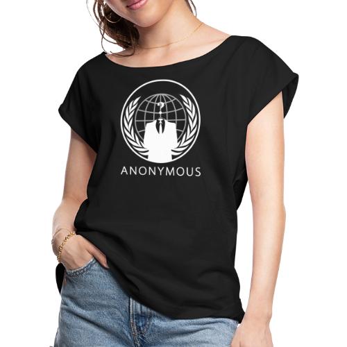 Anonymous 1 - White - Women's Roll Cuff T-Shirt