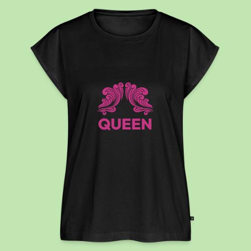 Queenlisse™ Signature Crown T-Shirt – Elegant - Women's Premium Roll Up Sleeve T-Shirt