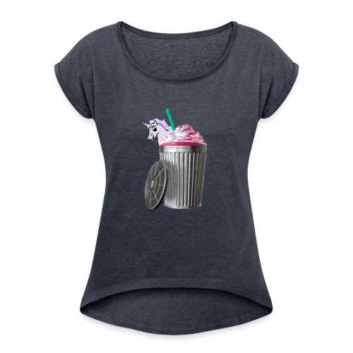 trash brigade unicorn - Women's Roll Cuff T-Shirt