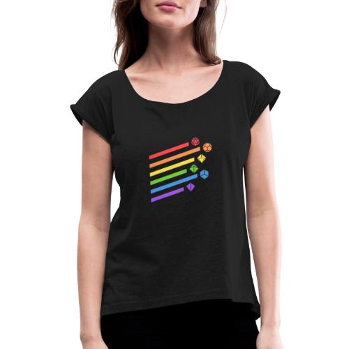 Original Rainbow Dice Ray - Women's Roll Cuff T-Shirt