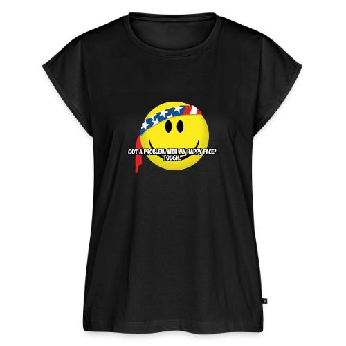 Happy Face USA - Women's Premium Roll Up Sleeve T-Shirt