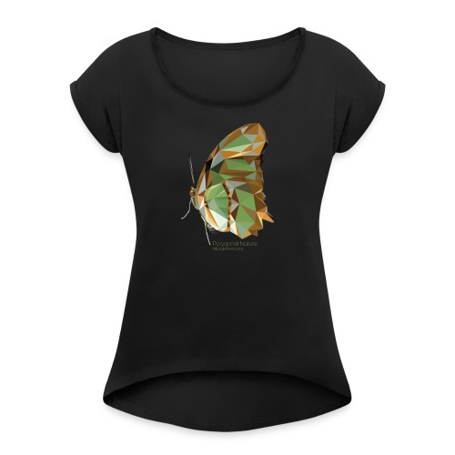 polygon butterfly EBN - Women's Roll Cuff T-Shirt