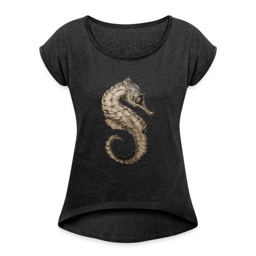 seahorse sea horse - Women's Roll Cuff T-Shirt