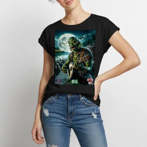Monster Mosh 2024 Tour Gill On Banjo (G-004B) - Women's Premium Roll Up Sleeve T-Shirt