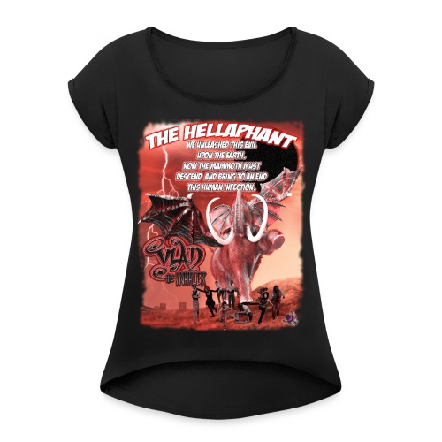 Vlad The Inhaler: The Hellaphant New Red Logo - Women's Roll Cuff T-Shirt