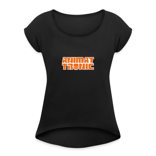 Animattronic Logo Stacked - Women's Roll Cuff T-Shirt