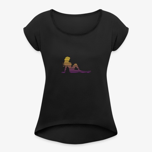 Sexy Babe Silhouette - Women's Roll Cuff T-Shirt