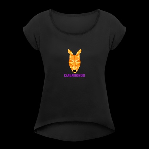 Kangaroozoo1 Logo & Name - Women's Roll Cuff T-Shirt