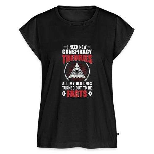 New Conspiracy Theories for Dark Colors - Women's Premium Roll Up Sleeve T-Shirt