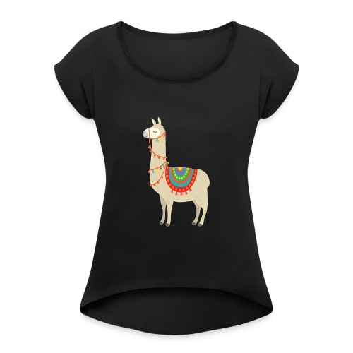 Only Drama Llama - Women's Roll Cuff T-Shirt