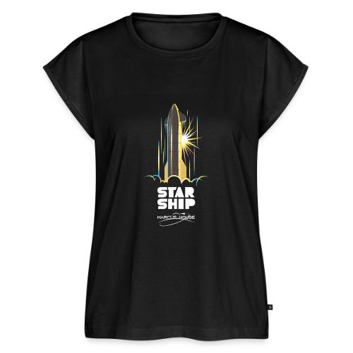 StarShip Earth - Dark - With Logo - Women's Premium Roll Up Sleeve T-Shirt
