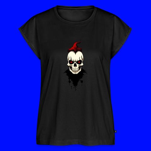 Skull with red eyes - Women's Premium Roll Up Sleeve T-Shirt