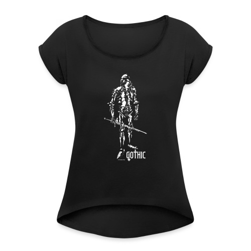 Gothic Knight Men's Standard Black T-shirt - Women's Roll Cuff T-Shirt