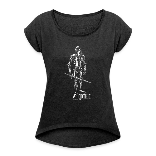Gothic Knight Men's Standard Black T-shirt - Women's Roll Cuff T-Shirt