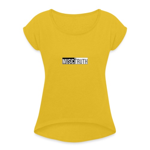 MusicTruth Shirt Logo Horz - Women's Roll Cuff T-Shirt