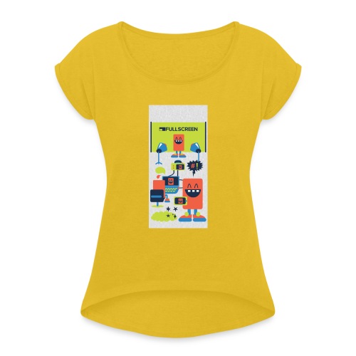 iphone5screenbots - Women's Roll Cuff T-Shirt