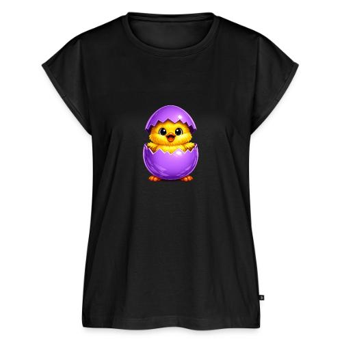 Easter Chick Purple - Women's Premium Roll Up Sleeve T-Shirt