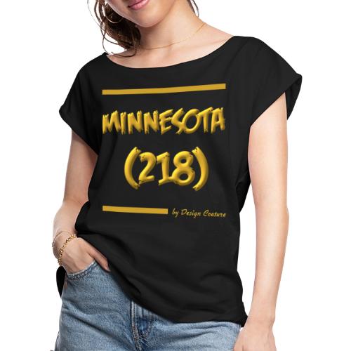 MINNESOTA 218 GOLD - Women's Roll Cuff T-Shirt