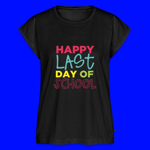 Happy Last Day Of School Peace Love Summer Break - Women's Premium Roll Up Sleeve T-Shirt