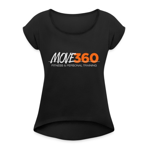 Move360 Logo LightGrey - Women's Roll Cuff T-Shirt