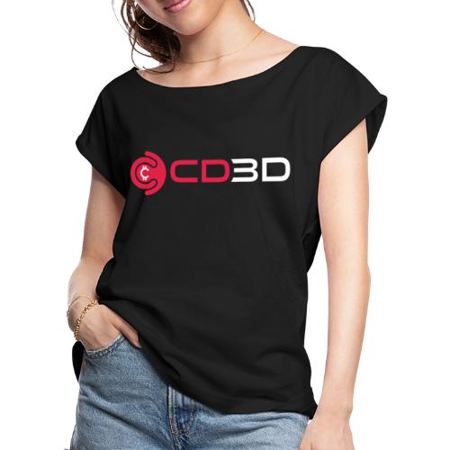 CD3D White Front/CinemaDraft Logo Back - Women's Roll Cuff T-Shirt