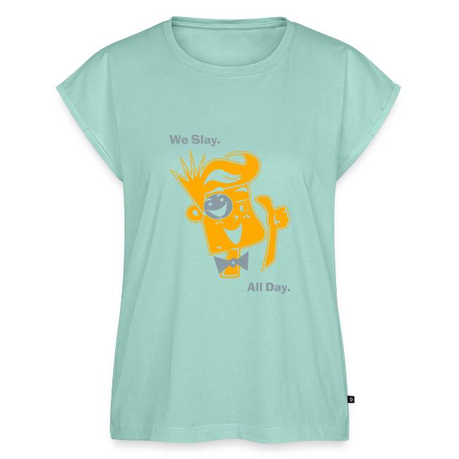 We Slay All Day Shiny Shirt Metallic Silver & Gold
