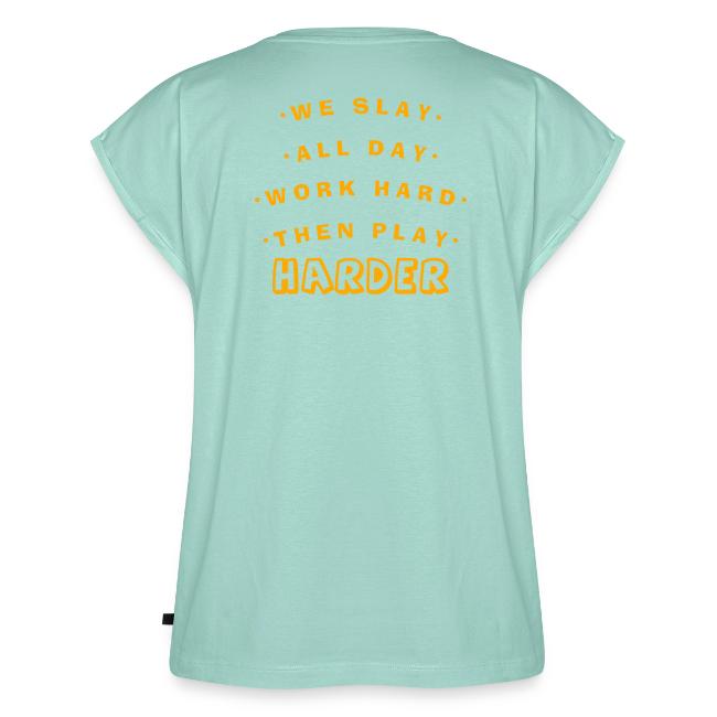 We Slay All Day Shiny Shirt Metallic Silver & Gold