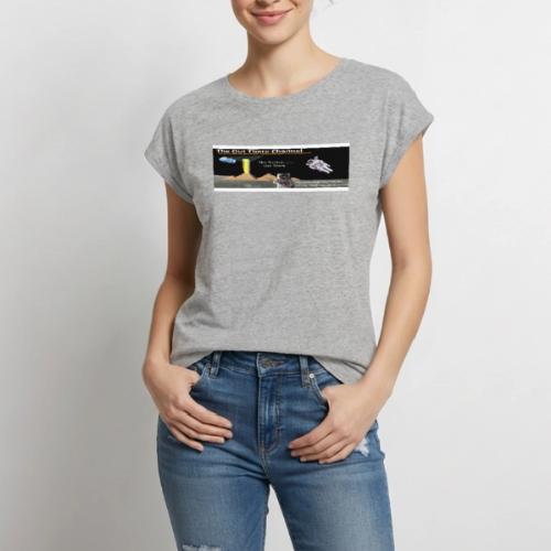 UFO Pyramids TheOutThereChan with large crew back - Women's Premium Roll Up Sleeve T-Shirt