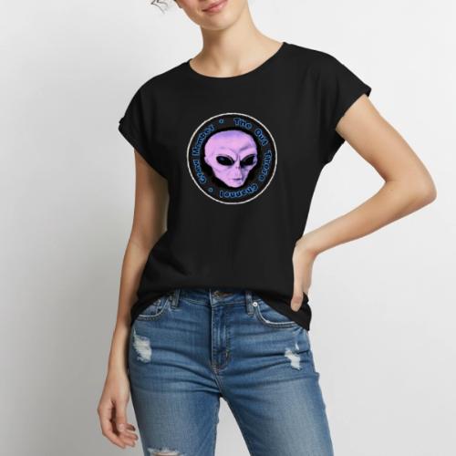 Badge crewPINKY with Back Crew Logo - Women's Premium Roll Up Sleeve T-Shirt