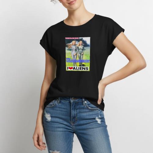 TshirtHotAliens with Back Crew Logo of PINKY - Women's Premium Roll Up Sleeve T-Shirt