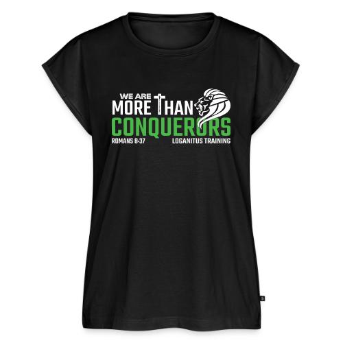 More Than Conquerors...VICTORIOUS - Women's Premium Roll Up Sleeve T-Shirt